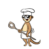 Herdmännchen - Erdmännchen mit Kochlöffel
