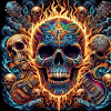Skull with crossed guitars
