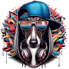 Greyhound Gangsta Dog Graffiti Gift