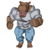 An anthropomophic hippopotamus