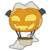 Montgolfière Halloween citrouille
