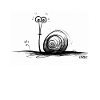 Funny Cute Pencil Snail