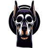 Neon Doberman Skull Edge