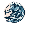 Éléphant surfeur