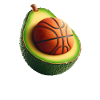 Avocat avec noyau de basket-ball