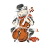 Chat jouant du violoncelle