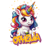 OPHELIA - Schöner Mädchen Name mit süßem Einhorn
