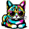 Chat avec lunettes de soleil