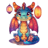 Dragon Lantern Festival Japanese Kawaii