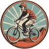 BMX Rider in stile grafico vintage anni '50