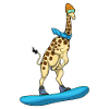 Girafe Snowboardeur Snowboard