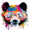 Panda,pandabär,bär, Graffiti,bunt