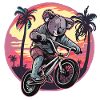 Koala Bear Cykel Koala Bjørn Cyklist Bmx Cykel