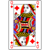 Playing card diamond queen