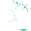 White elephant with turquoise paint