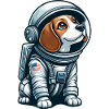Beagle astronaut in space