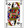 Playing card queen of clubs