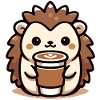 Coffee-Loving Hedgehog
