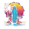 Surf Retro Wave Surfer Cadeau