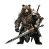 Grizzly Ours Chevalier Médiéval
