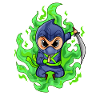 Motif Ninja Vert Feu