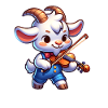 Cute Goat Playing Violin Farm Music