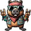Capybara Peace Hippie