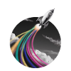 Bunte Sprüh Rakete