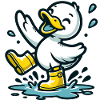 Splashy Quacker: The Puddle-Hopping Duck