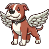 Dog Pitbull Cute Angel Wings