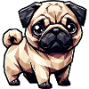 Dog Pug Polygon Geometric Design