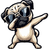 Dog Pug Cool Dab Dabbing