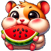 Cute Cartoon Hamster Melon