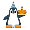 Penguin Birthday Candle Cake