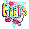 Filles Retro Roller Pop Art