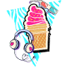 musique et glace glacée