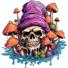 Mushrooms, skull, halloween