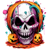 White halloween skull
