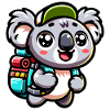 Adventurous Koala Backpacker Illustration