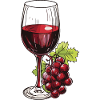 Wine Glass Grapes Wine