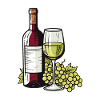 Wine Glass Grapes Wine