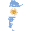 Argentina map flag used