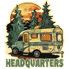 Waldcamper im Sonnenuntergang Campingfreund