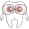 An adorable tooth wearing glasses