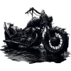 Moto Rusty Apocalypse - Crâne Dark Fantasy