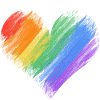 Rainbow Heart Brush Stroke