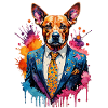 Dog in a suit