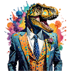 Dinosaur in a suit