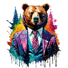 Bear in a suit