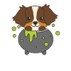 Australian Shepherd Happy Halloween Cauldron